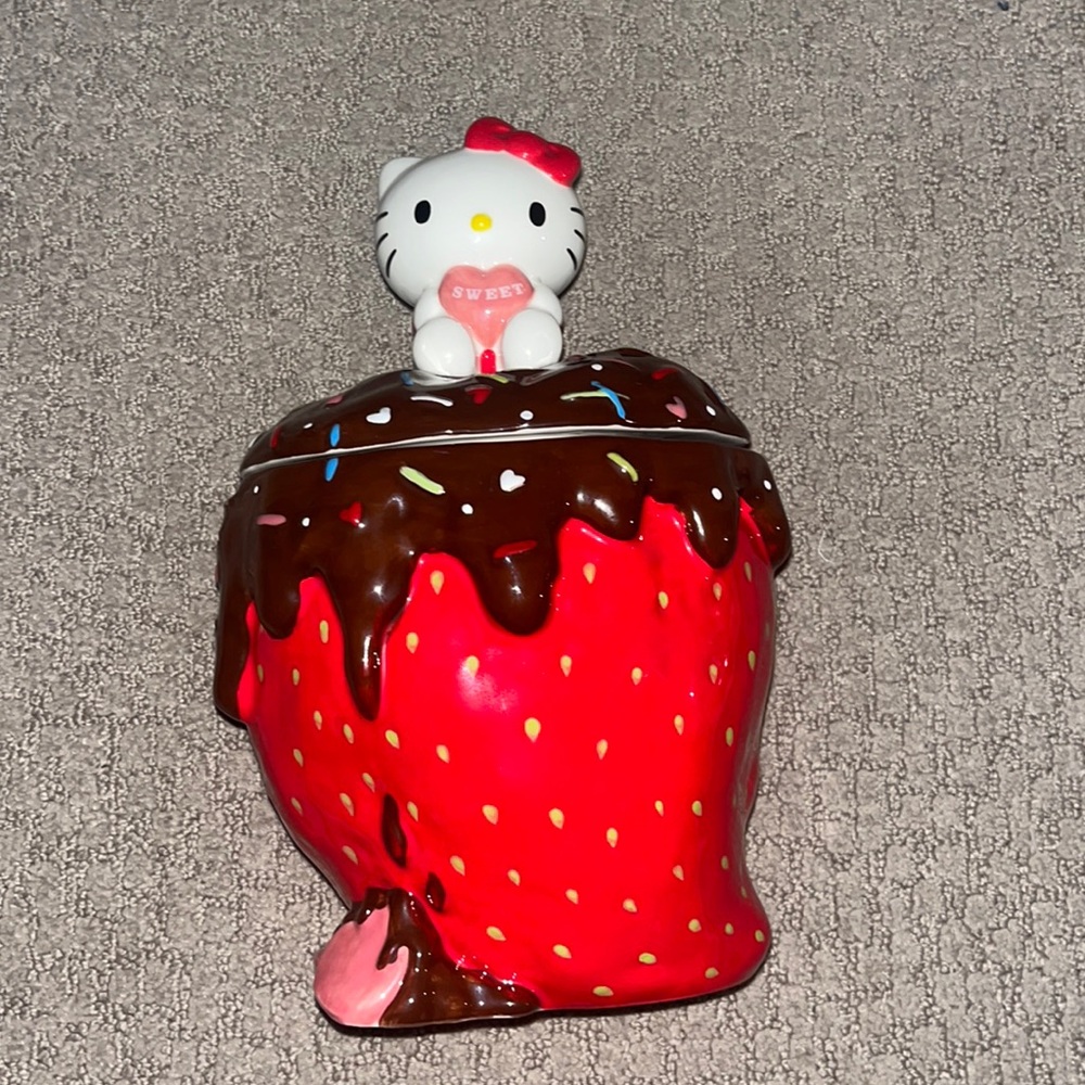 Strawberry Hello Kitty cookie jar.